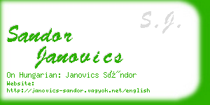 sandor janovics business card